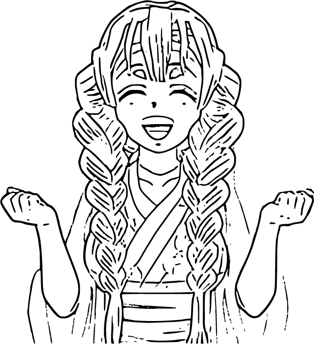 Mitsuri Kanroji beaming with happiness