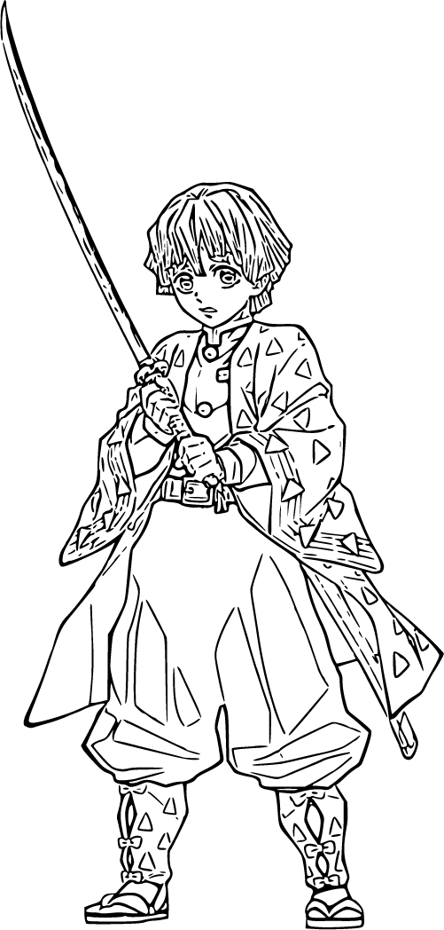 demon slayer coloring page