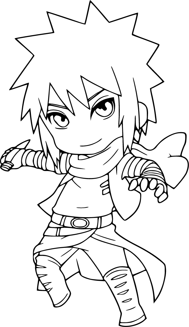 A playful chibi version of Minato poses