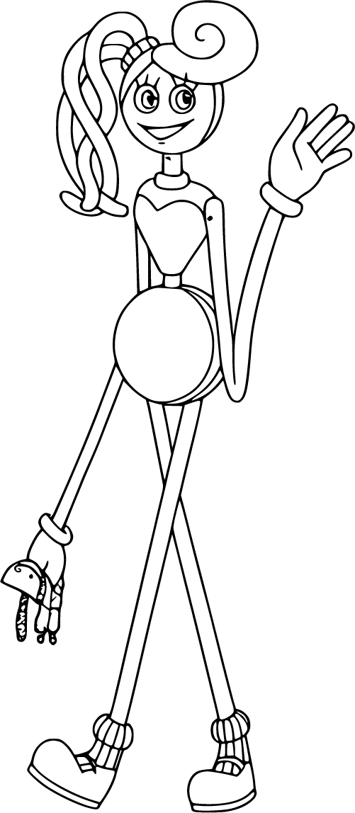 Mommy Long Legs waves cheerfully