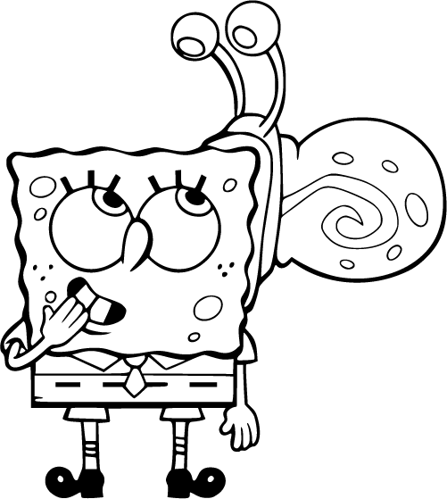Gary resting on SpongeBob’s head,