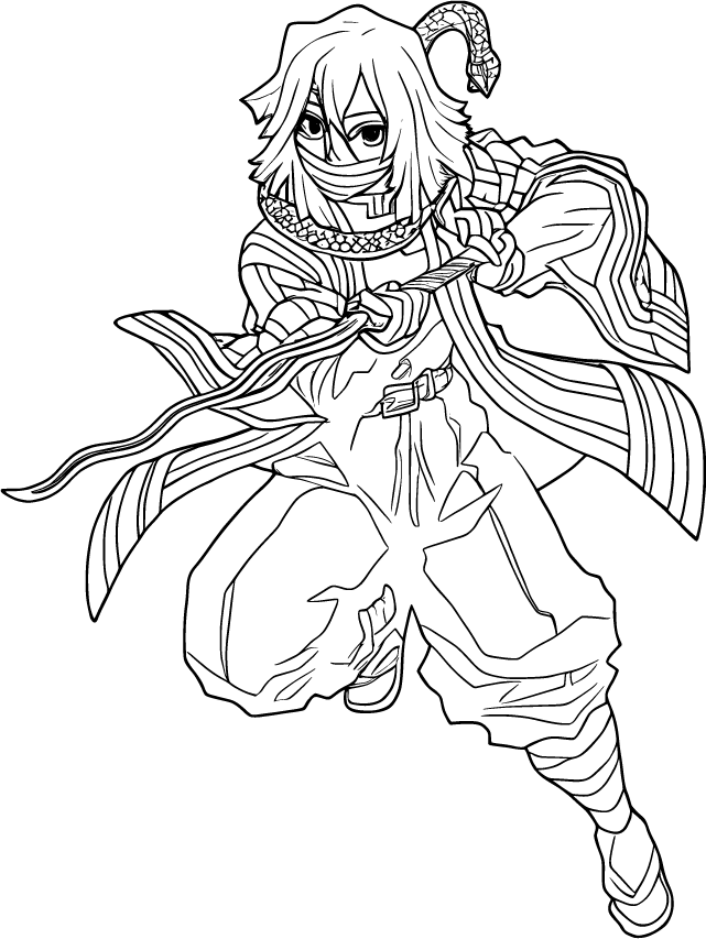 Obanai wields his blade with focus