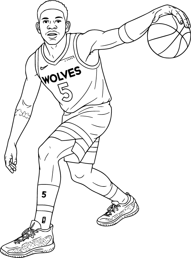 Anthony Edwards Coloring Pages - Anthony Edwards Passing 