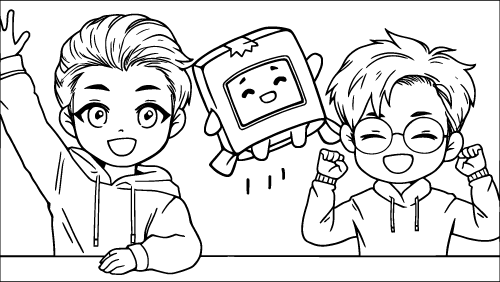 Justin and Boxy Celebrating