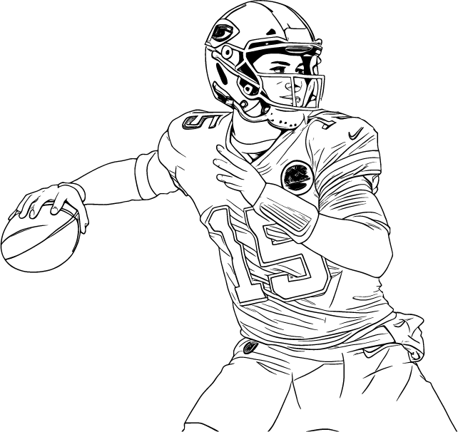 Patrick Mahomes preparing to throw a pass