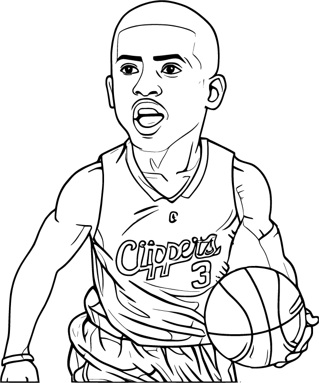 Chris Paul Coloring Pages 100 - Chris Paul Driving To The Hoop 