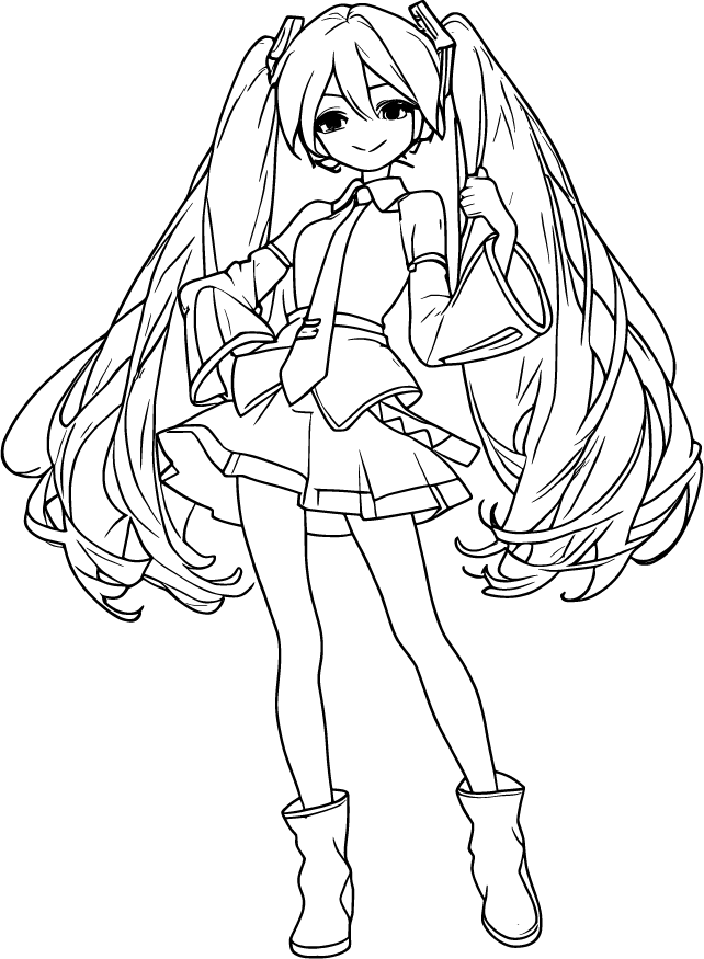 Miku holding her iconic twin tails