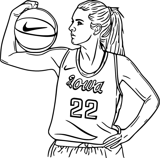 Caitlin strikes a strong pose coloring page