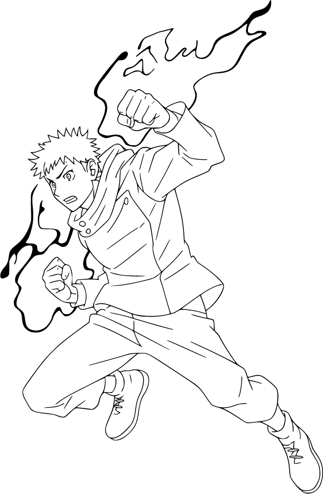 Yuji Itadori charging forward