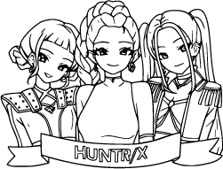 Three Kpop demon hunter girls standing together