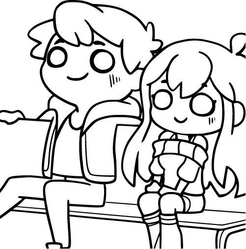 Aphmau and Friend Sitting on a Bench