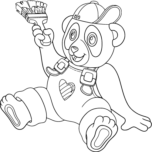 Panda Painter Creating a Rainbow Masterpiece