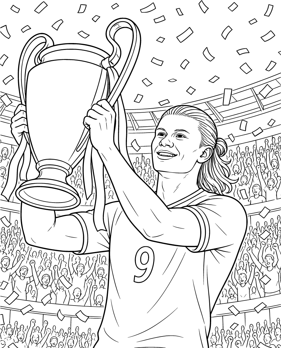 Erling Haaland Holding Trophy During Celebration
