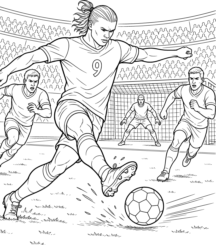 Erling Haaland Taking Powerful Shot On Goal