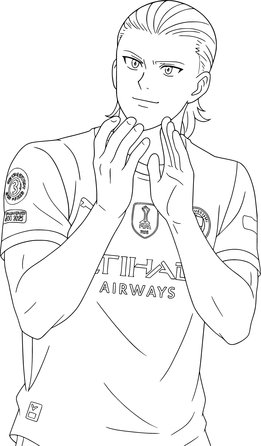 Erling Haaland clapping in Manchester City jersey