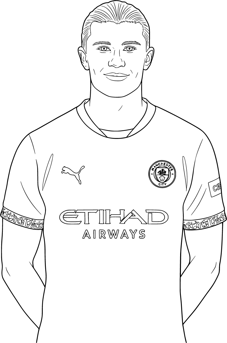 Erling Haaland in Manchester City jersey