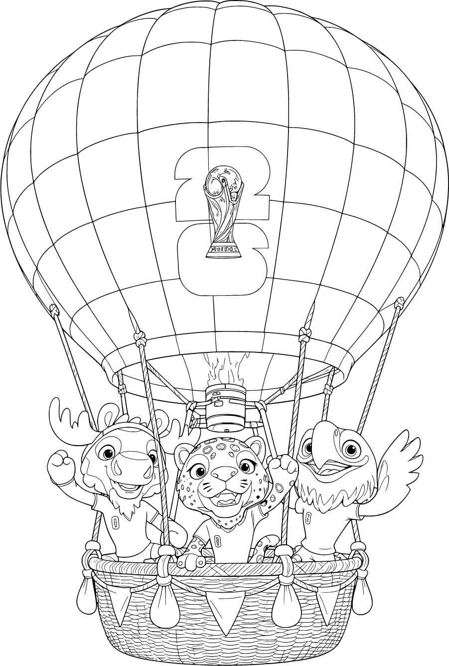 FIFA Balloon 2026 FIFA World Cup balloon carrying three smiling mascots