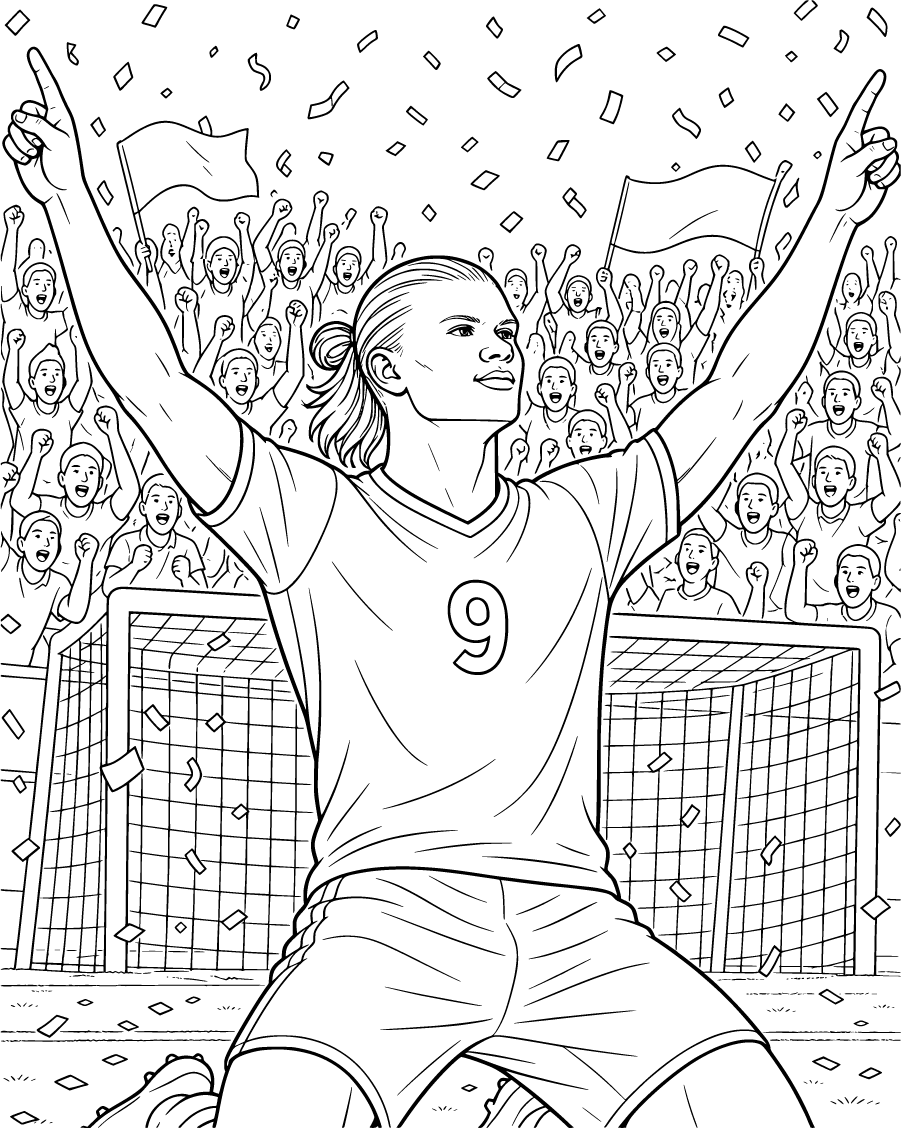 Goal Celebration With Erling Haaland And Cheering Fans