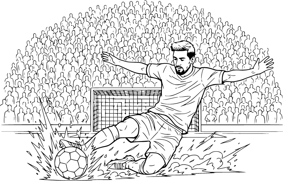 Lionel messi sliding kick grass stadium