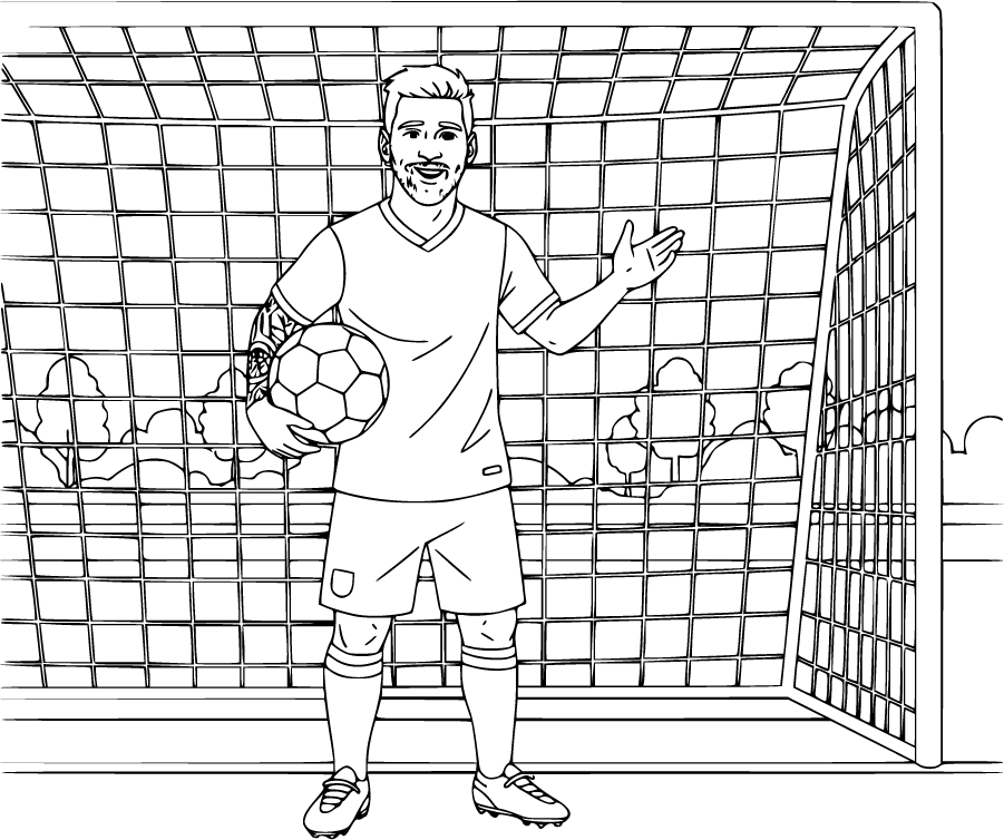 Lionel messi soccer ball goal net practice field