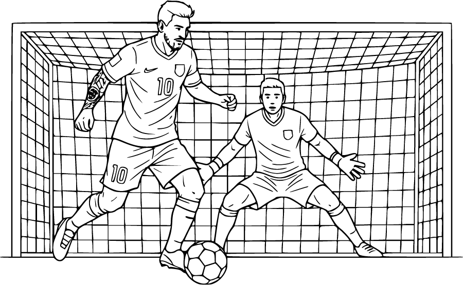 Lionel messi sprinting ball goalkeeper goal