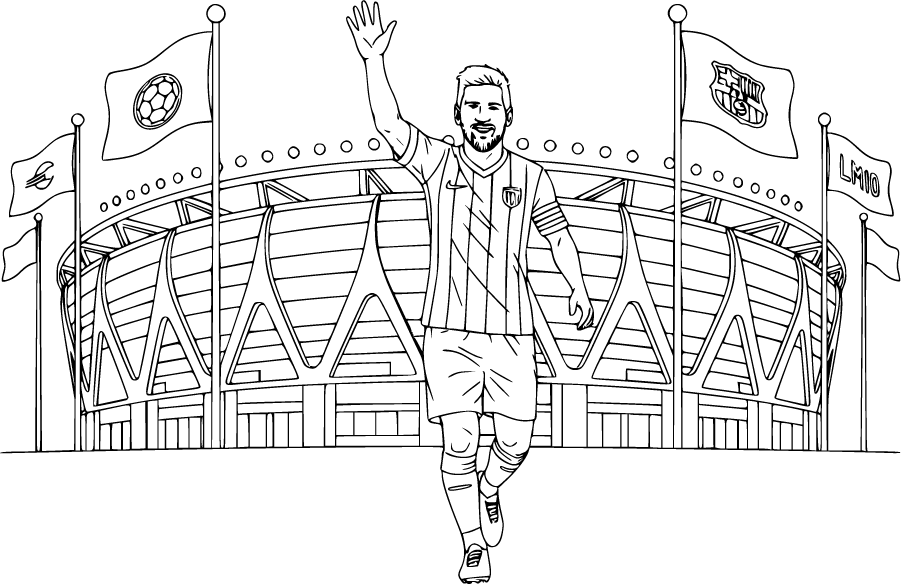 Lionel messi stadium flags lights