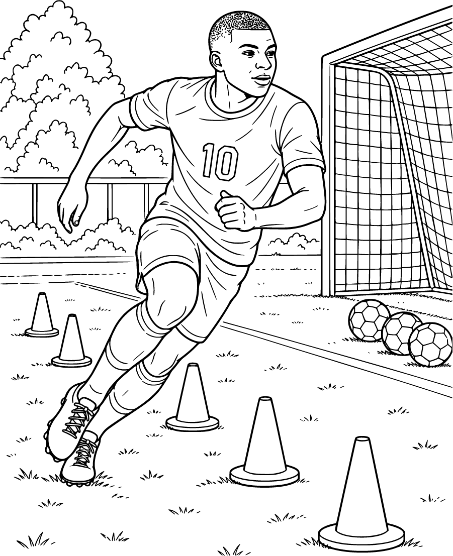 Soccer Training With Kylian Mbappé And Cones