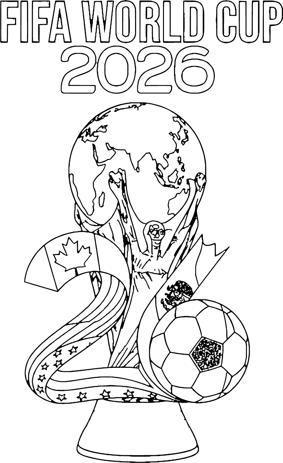 Stylized FIFA World Cup 2026 trophy