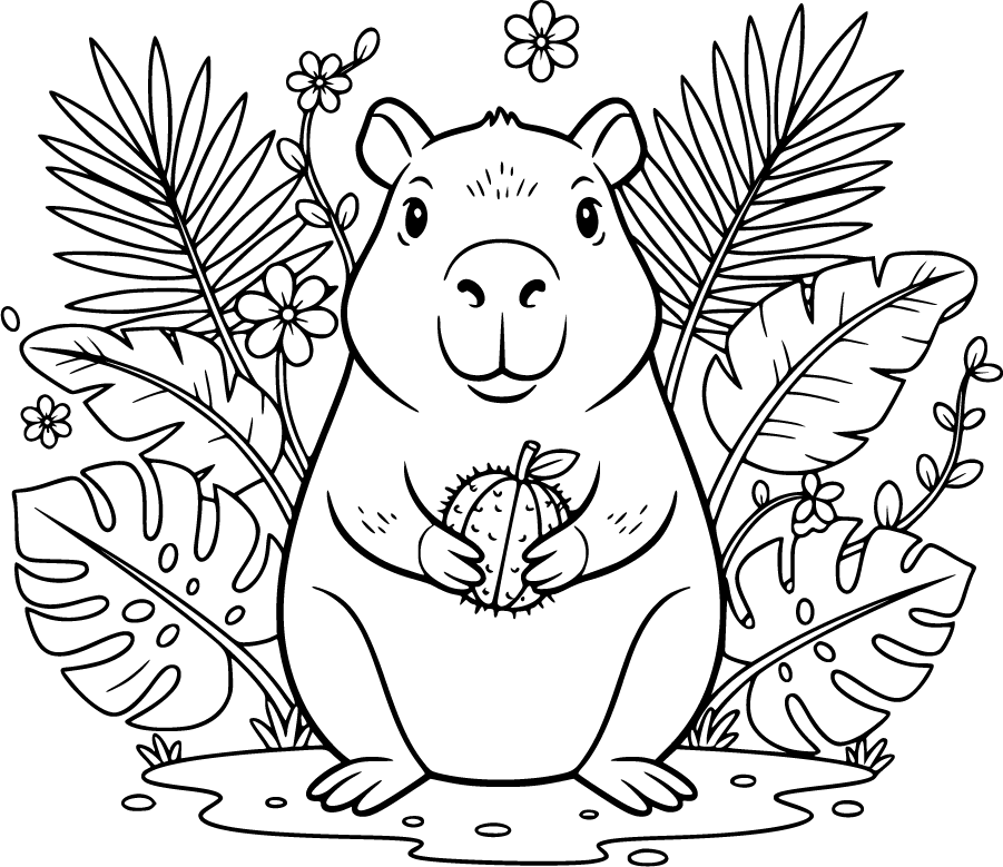 capybara fruit tropical plants