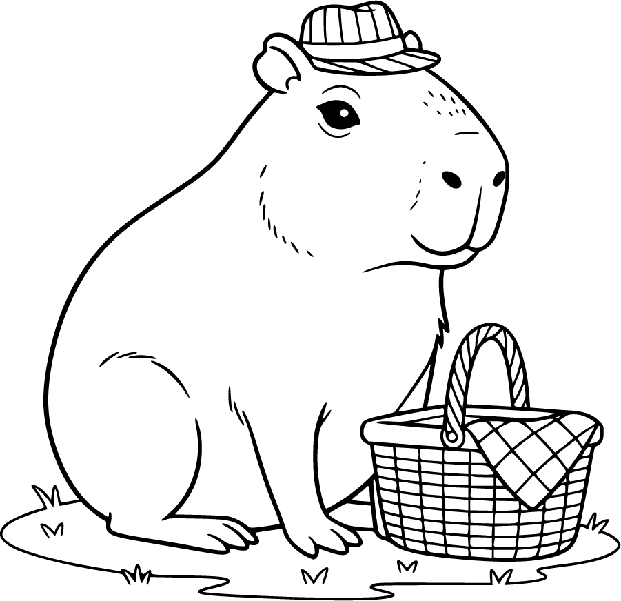 capybara hat picnic basket
