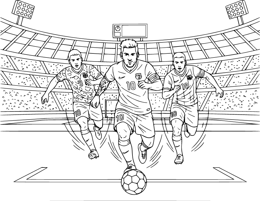 lionel messi running past defenders