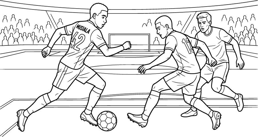 jamal musiala dribbling soccer ball