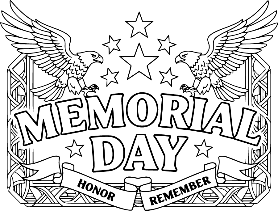 memorial day eagle stars banners