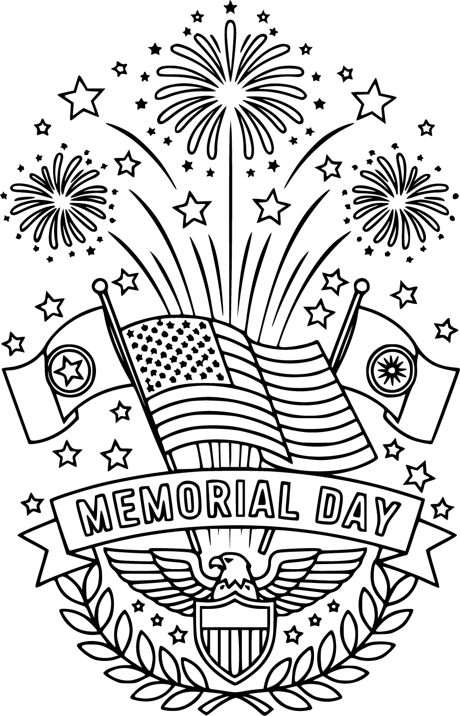 memorial day fireworks flags patriotic decorations