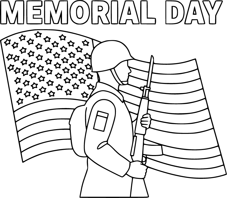 memorial day soldier silhouette flag stars