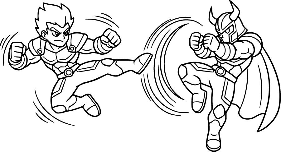 Akedo Warriors Performing Martial Arts Moves