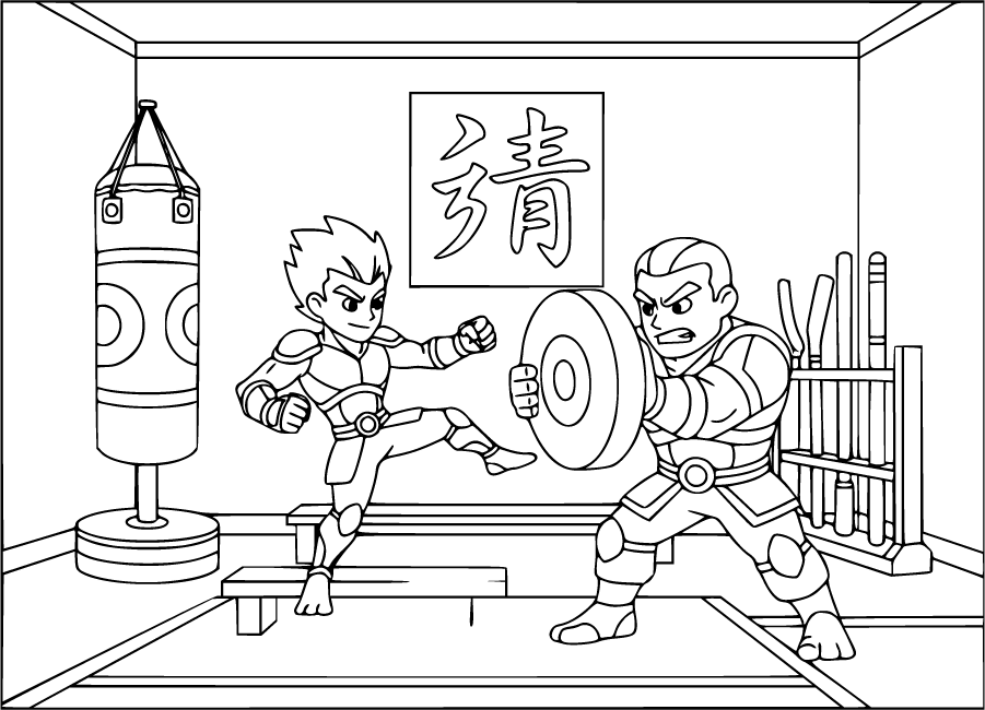 Akedo Warriors Training Together Inside Dojo