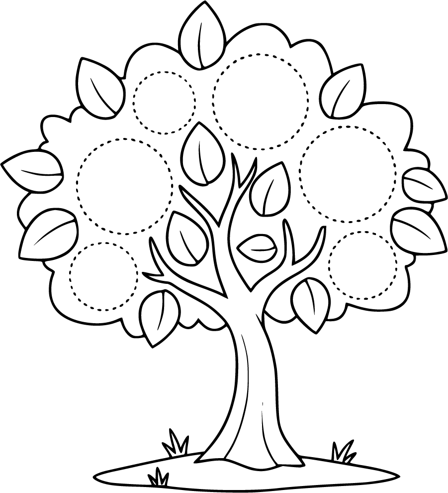 Apple Tree With Large Dot Marker Apples