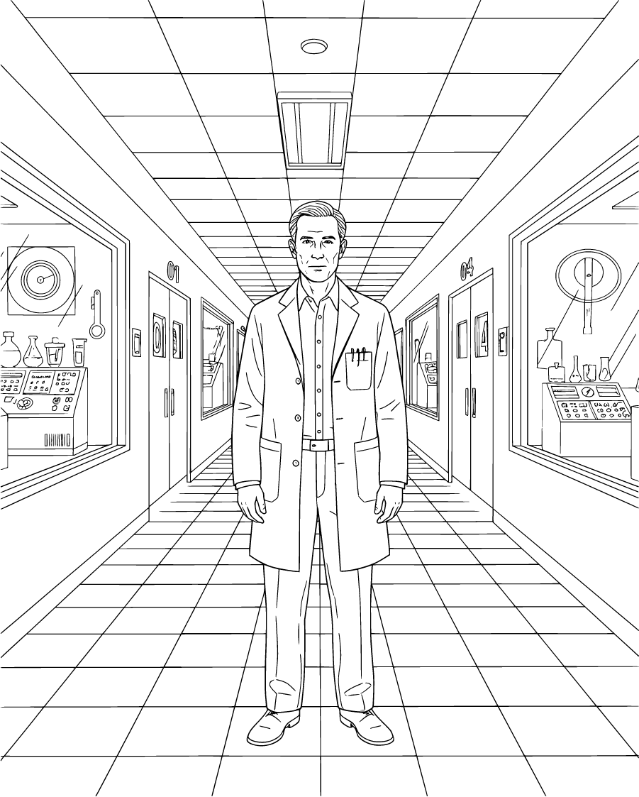 Dr Martin Brenner Inside Hawkins Laboratory Corridor