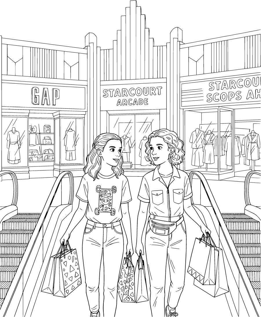 Eleven And Max Shopping At Starcourt Mall