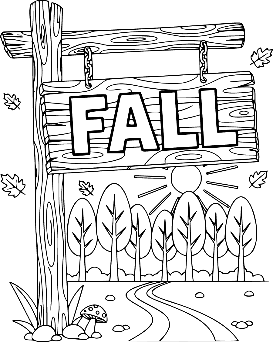 Fall Wooden Sign Forest Trail