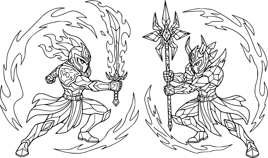 Fire And Ice Akedo Warriors Facing Off