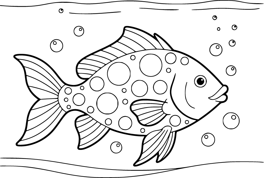 Fish With Dot Marker Circles And Bubbles
