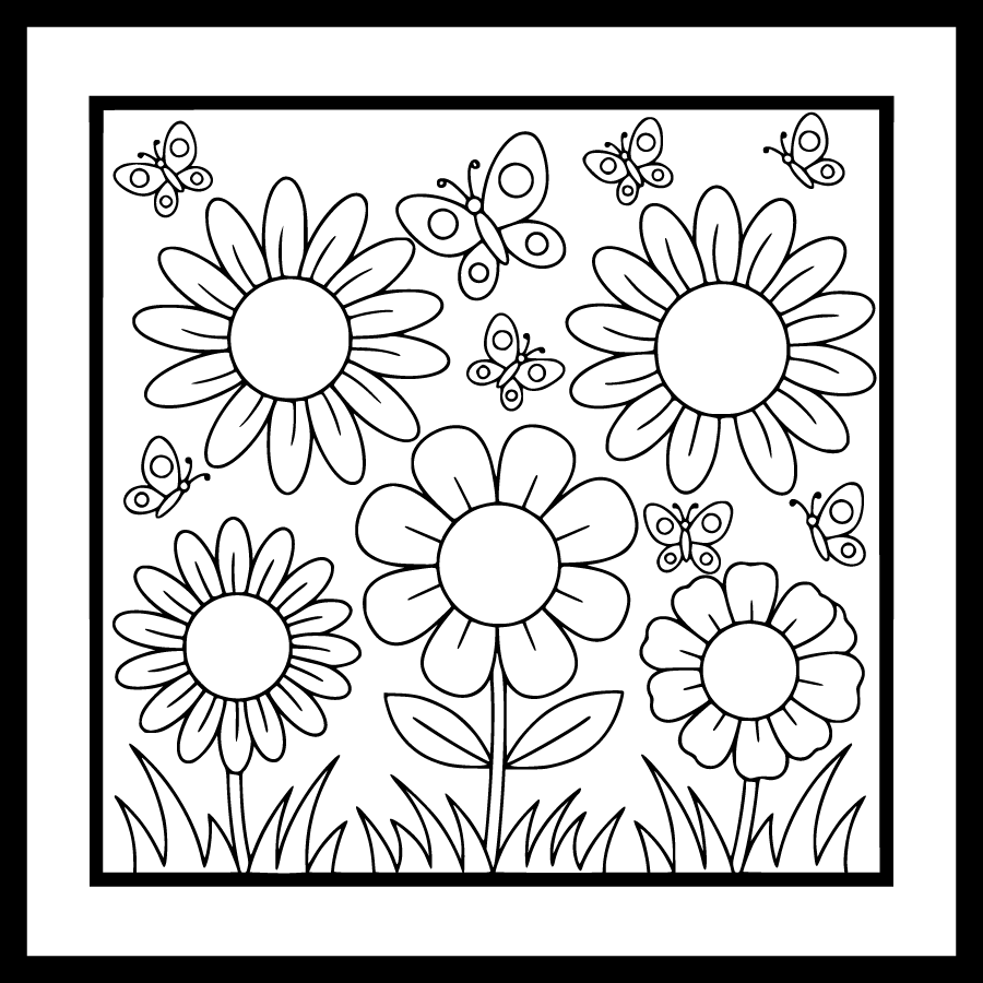 Flower Garden With Dot Marker Centers