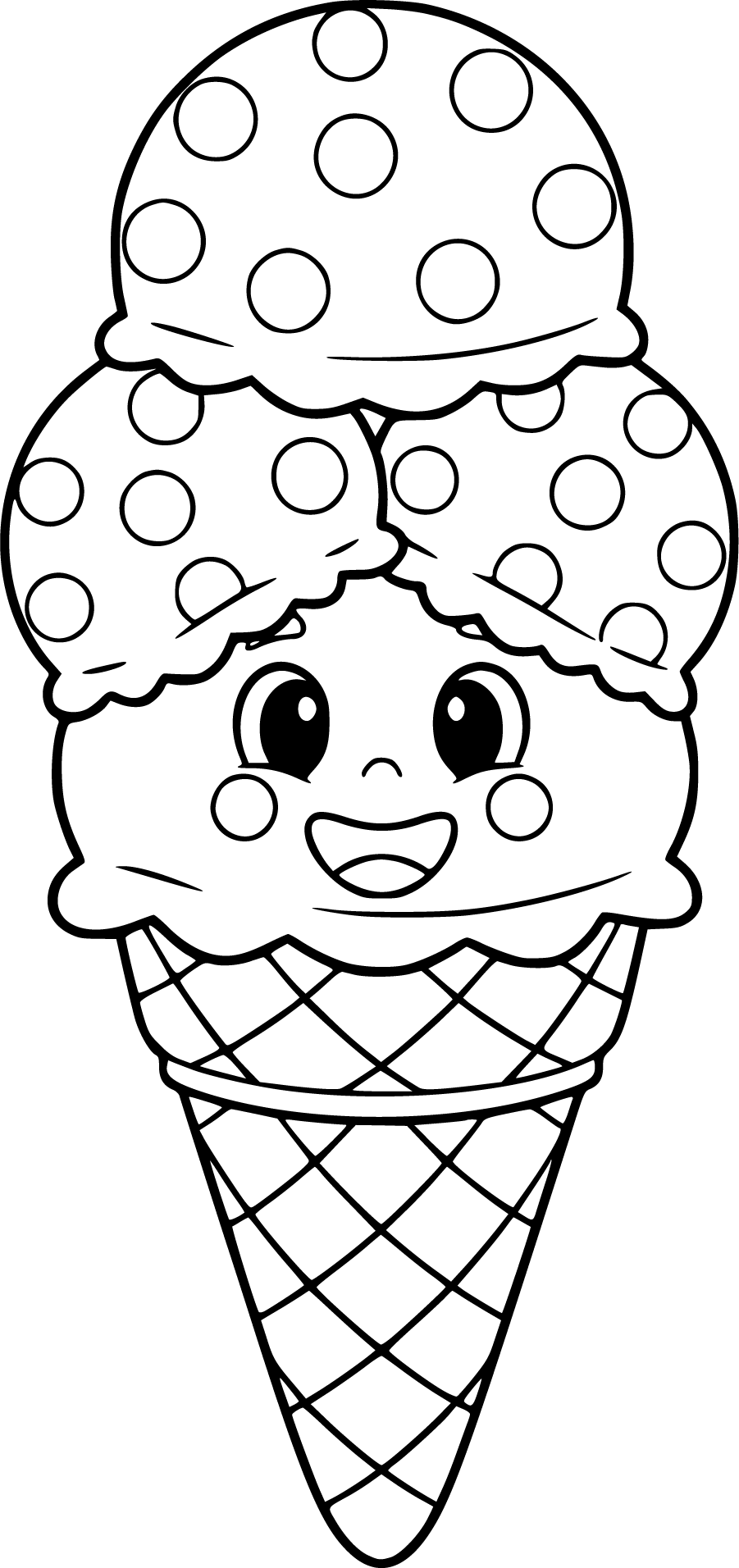 Ice Cream Cone With Dot Marker Spots
