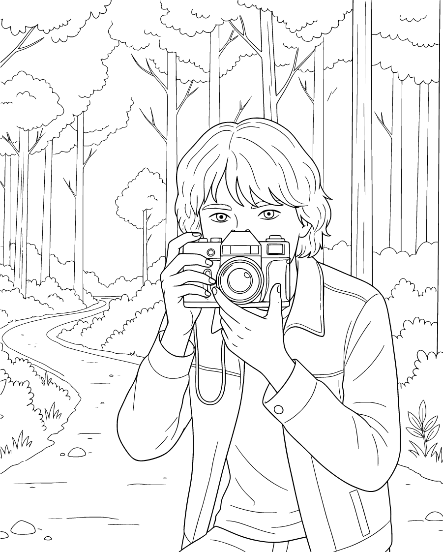 Jonathan Byers Taking Photos Near Forest Road