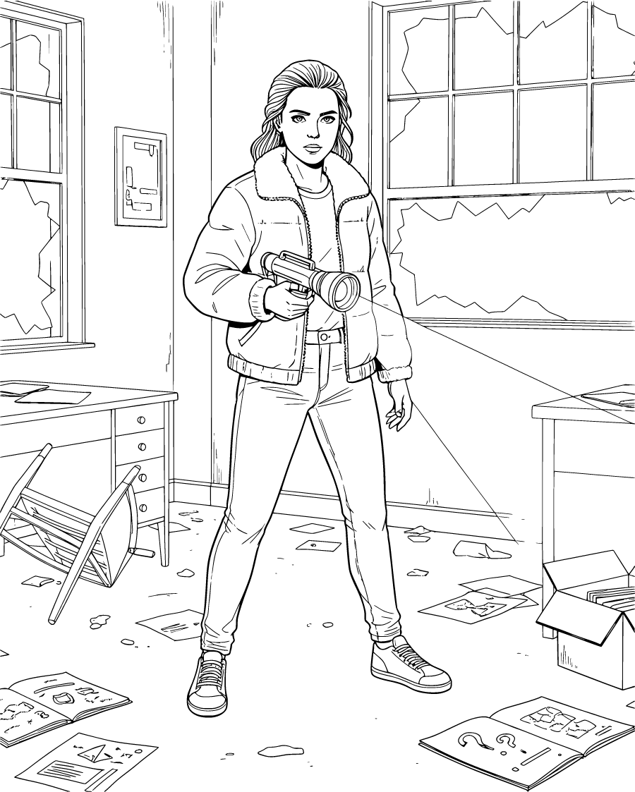 Nancy Wheeler Investigating Abandoned Hawkins Building