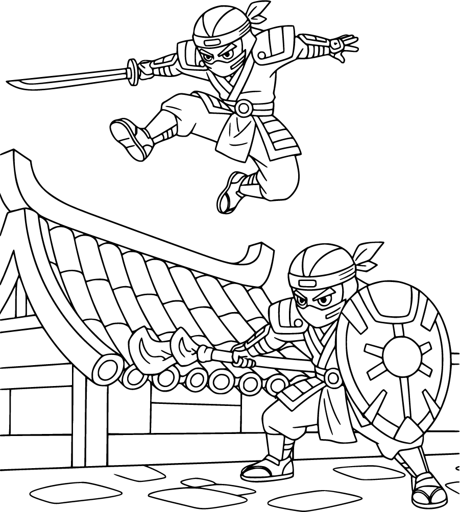 Ninja Akedo Warrior Leaping Into Rooftop Battle