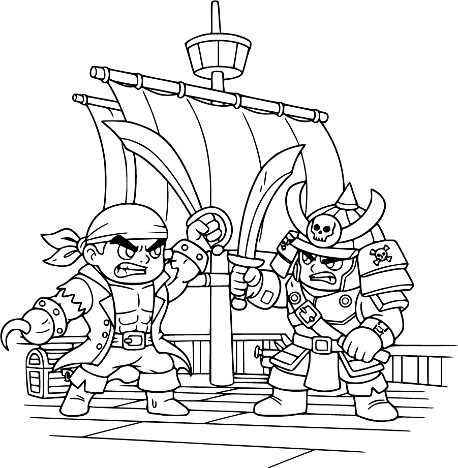 Pirate Akedo Warrior Fighting On Ship Deck