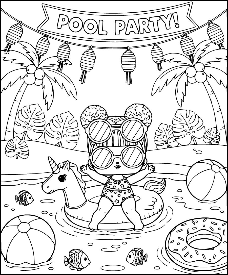 Pool Party With LOL Surprise Doll And Floaties